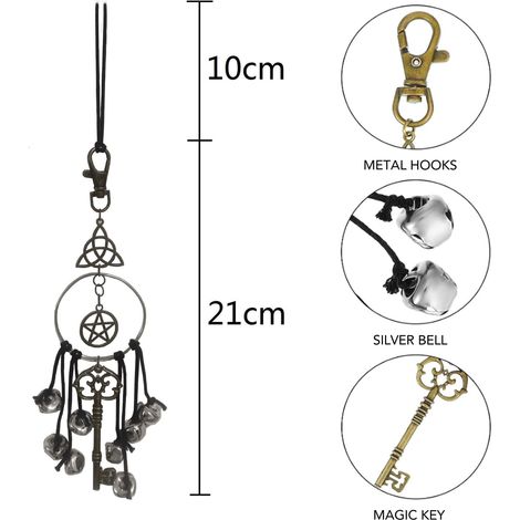 Carillon éolien en bronze JeiibrZui (2 pièces) - Pendentif spirituel pour la purification des énergies négatives - Décoration intérieure et extérieure (1/5)