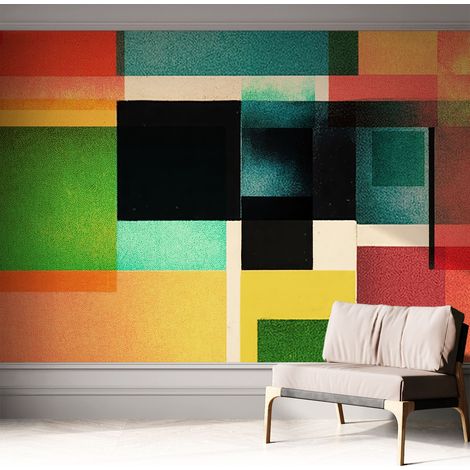 Carta da parati adesiva - lavabile - decorazione murale - per cucina - pellicola decorativa Astrazione geometrica 312x219 cm (1/5)