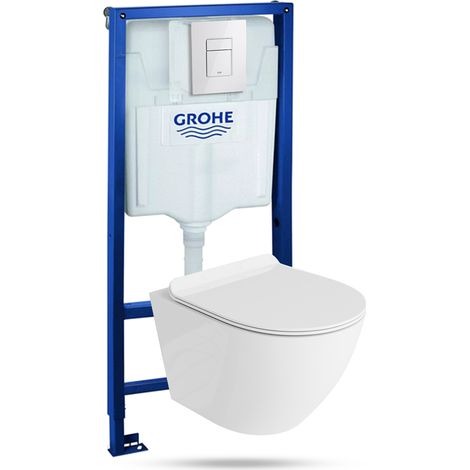 GROHE WC Set mit Vorwandelement, Wand-WC und Spülknopf (1/5)