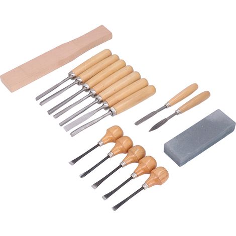 16-teiliges Holzschnitzwerkzeug-Set aus Stahl, inklusive Meißel, Schnitzmesser und Handwerkzeug (1/5)