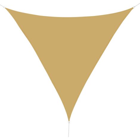 Voile d'ombrage Triangulaire Grande Taille 3 x 3 x 3 m Polyester Haute densité résistant aux UV Coloris Sable (1/5)