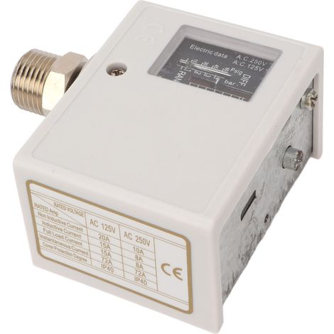 Druckschalter für Luftkompressor, Messingkern, Feingewinde, Brunnenpumpe, Boiler, Kaltwäscher, AC 125 V/250 V, G1/2-Anschluss (1/5)