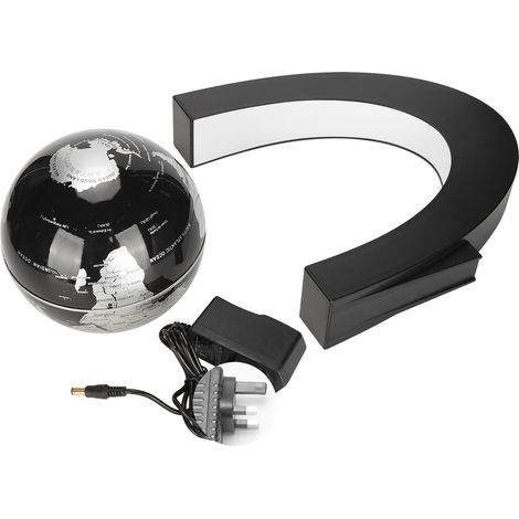 Globe magnétique lévitant 15cm carte monde flottante, base en forme de C, décoration bureau, prise UK 100-240V (1/5)