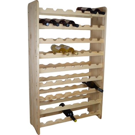 Flaschenregal für 63 Flaschen in natur Weinschrank Weinständer Weinregal bodenstehend stabil auch für Gastronomie (1/5)