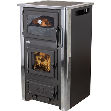 EEK A Kaminofen mit Backfach und Herdplatte ABC Concept 2 Air Mini Mehrfachbelegung Holzofen 10 kW Kamin Ofen Holz Werkstattofen Schwedenofen Hüttenofen Heizofen Holzofen (1/5)