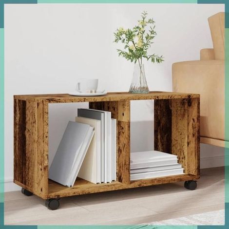 853144 Armoire à roulettes vieux bois 72x33x42,5 cm bois d'ingénierie (1/5)