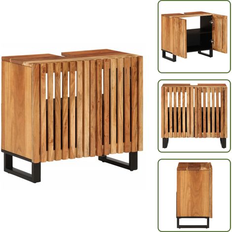 The Living Store Waschbeckenunterschrank 62x34x58 cm Massivholz Akazie - Akazienholz