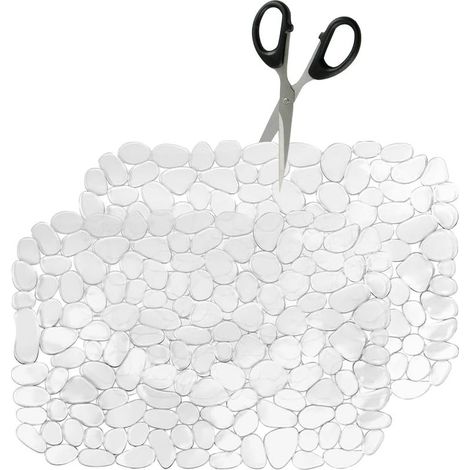 Lot de 2 tapis d'évier, en PVC, 40 x 30 cm, antidérapants, découpables, tapis de protection pour vaisselle, verres et légumes, égouttoir avec design à corps creux pour évier de cuisine (1/5)