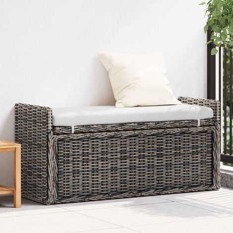 vidaXL Panchina con contenitore GENDT Nero Lavato 110 x 40 x 50 cm (1/5)