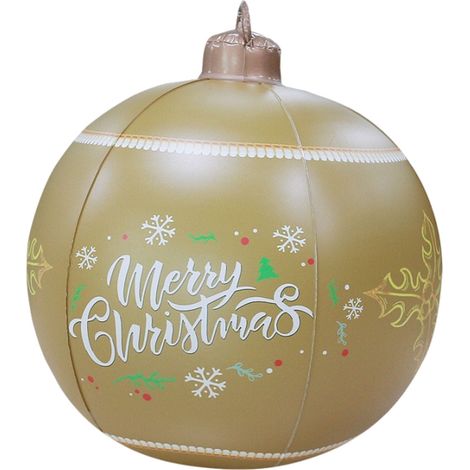 Boule De Noel Gonflable - 60 Cm - Extérieur Et Intérieur - Jaune - Pour Jardin Patio Salon - 1 Pièce (1/5)