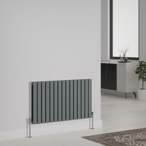 Designer Radiator Flat Panel Central Heating Rads Horizontal Double 600x1020mm Anthracite