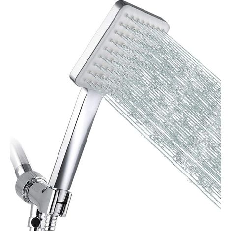 Pommeau de douche amovible avec 6 modes de pulvérisation/réglages, tuyau extensible en acier inoxydable 304 de 149,9 cm et support de douche réglable multi-angles.