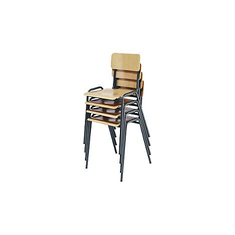 Silla apilable madera contrachapada de haya UE 4 unid