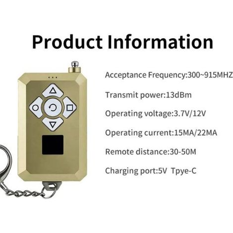 Télécommande 8 Canaux pour Porte de Garage/Portail, Duplicateur D'Accès, Copie Clonée, Multifréquence 315/433/868/915 MHz, (1/5)