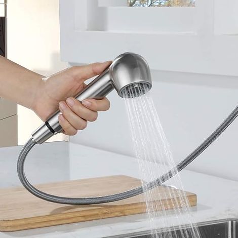 Douchette Evier Cuisine 2 Jets, Robinet Cuisine Douchette Économie d'Eau, Douchette Cuisine Connexion 1/2 Universelle, en ABS, robinet étanche et robuste, prêt à l'emploi (1/5)