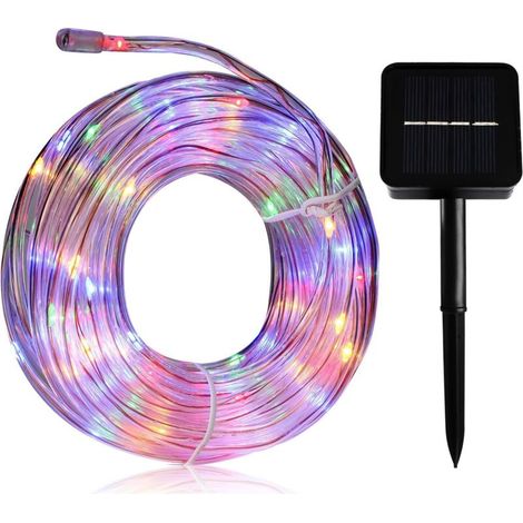 Guirlande solaire 100 LED, 12M, P65, étanche, lumières de noël, pour noël, mariage, fête dans le jardin (Bumt) (1/5)