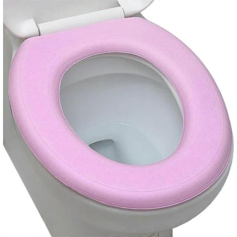 Coussin de siège de toilette imperméable et souple en forme de O pour bidet et chaise percée (rose) (1/5)
