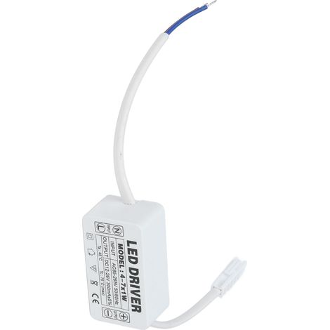 4-7x1W 300mA Konstantstrom-LED-Netzteil, 85-265VAC Eingang, 12-26VDC Ausgang, isolierter Weitspannungs-Außentransformator, Anschluss für LED-Lampen. (1/5)