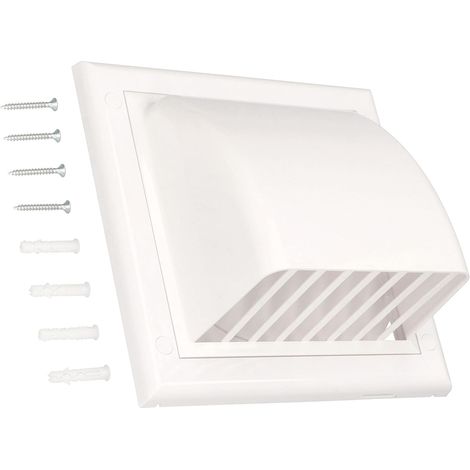Conduit d'air mural - Diamètre : 100 mm - Sortie murale avec clapet anti-retour - Couvercle de ventilation pour systèmes de ventilation ronds (1/5)