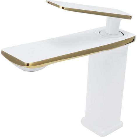 Robinet de lavabo de Salle de Bain, Robinet de Cuisine monotrou avec Longue poignée en Alliage pour Salle de Bain et Toilette pour Coiffeuse de Salle de Bain(G9/6) (1/4)