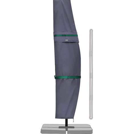 Sekey Schutzhülle für Ampelschirm 300cm, Abdeckhaube mit Belüftungsöffnungen, wasserdicht, Dunkelgrau
