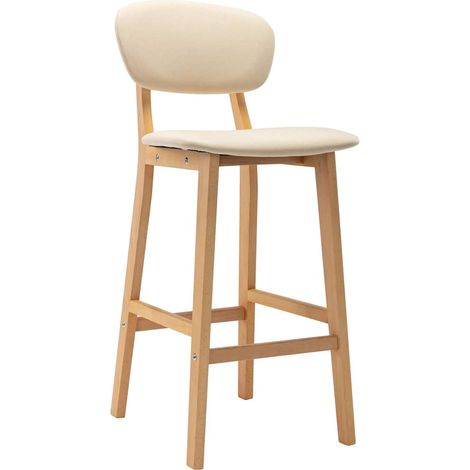 Maison Exclusive - Sgabelli da Bar 2 pz Crema in Tessuto (1/5)
