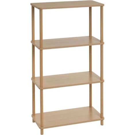 Bibliothèque - JUANIO - Console 4 niveaux - Chêne - 60x30x110 cm (1/4)