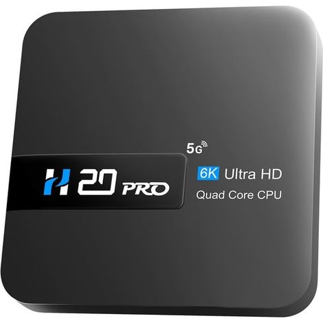 Boîtier TV intelligent H20 Pro Android 10.0, lecteur multimédia 6K Ultra HD avec télécommande (1/5)