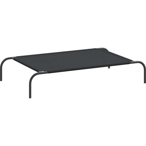 vidaXL Cuccia per Cani Rialzata Nera 110x65x20cm Tela Oxford e