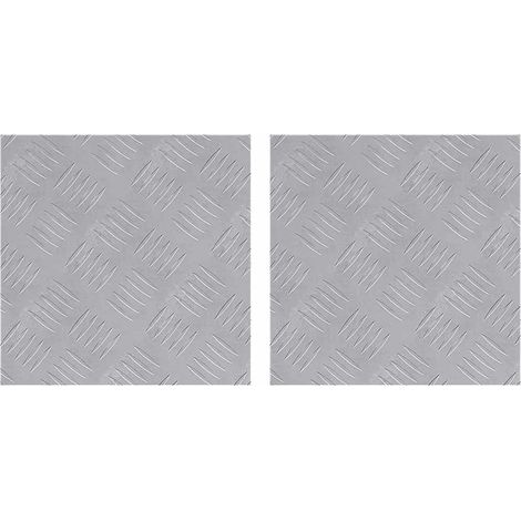 Plaques à damier 2 pcs Argent 30 x 30 cm Aluminium CFW815734 (1/5)
