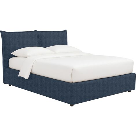 Letto Matrimoniale Uckfield, Sfoderabile, Contenitore Made in Italy, blu