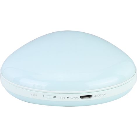 Chauffe-mains portable multifonctionnel 3 en 1, batterie externe, miroir cosmétique avec port USB (bleu)
