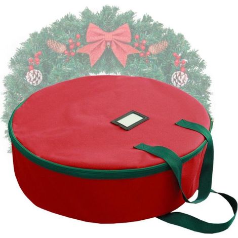 Sac de rangement pour couronne de Noël avec fermeture éclair pour la maison, le bureau, les voyages (1/5)
