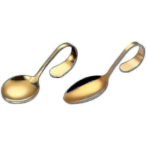 Lot de 4 cuillères pour bébé, cuillères à expresso, cuillères à boisson, cuillère à manche coudé, cuillère de table FYB (1/3)