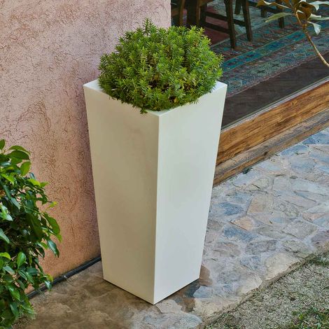 MELISA 30 Quadratisch und hoch Indoor und Outdoor Blumenkasten Für Pflanzen und Blumen Sehr witterungsbeständig. Hergestellt aus Polyethylen in Spanien