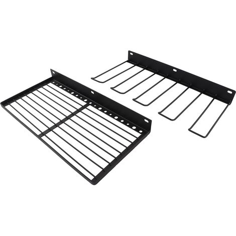 Robustes, wandmontiertes Aufbewahrungsregal für Elektrowerkzeuge, Garagenregal mit hoher Kapazität, 4-Loch-Bohrerhalter, robuster Werkstattorganizer. (1/5)