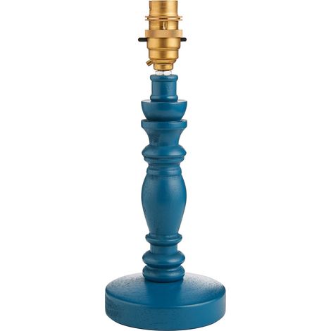 Base lampada da tavolo legno blu satinato B22 Endon (1/5)