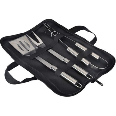 BBQ Grill Tool Set, Stainless Steel Barbecue Grilling Utensils Kit with Carry Bag, Spatula, Tongs and Fork BBQ Tool Accessories for BBQ Cooking Outdoor Camping (1/3)