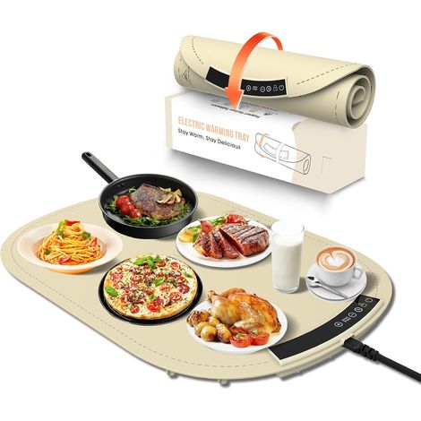 Chauffe Plat Électrique pour Assiettes – Blanc Cassé
