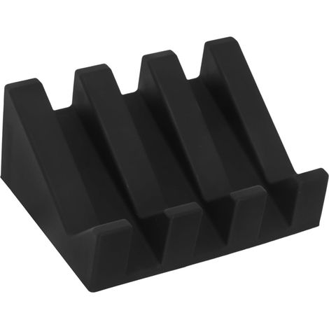 Porte-savon en silicone, porte-savon de salle de bain, porte-éponge de cuisine, porte-savon de douche (noir)
