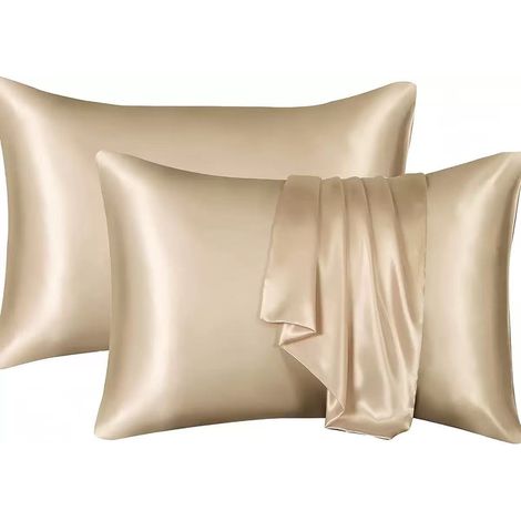 Taie D Oreiller Soie De Morier - 48x74 Cm - Double Face - Pour Cheveux Et Peau - 2 Piece