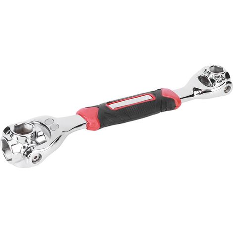 Clé à douille 8-en-1 rotative double extrémité en acier haute carbone avec aimant, outil de réparation manuel 12-19, polyvalente et pratique (1/5)