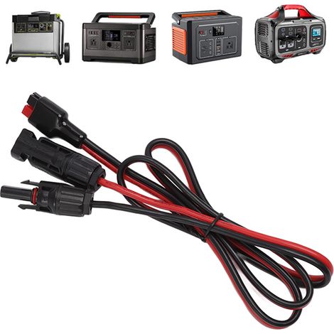 Câble de charge pour batterie de stockage d'énergie portable MC4 vers 30A Anderson en cuivre pur, compatible avec les connecteurs Anderson 30A, 12AWG, 1,0 m. (1/5)