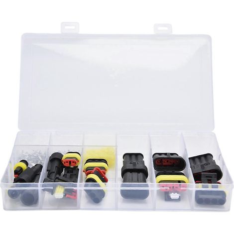 Kit de 96 connecteurs de câbles étanches pour l'automobile, bornes mâles et femelles. (1/4)