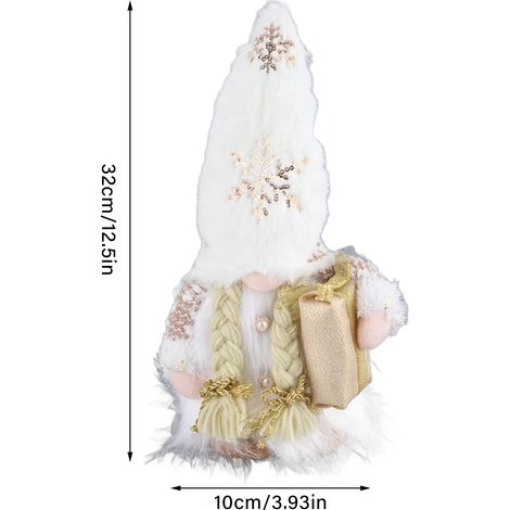 Adorable nain lumineux avec chapeau de Noël, figurine Rudolph, gnome de Noël lumineux (1/5)