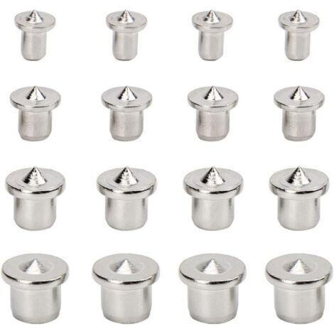 Pair Lntyq 16 pièces Alignement de Bois Pointe Centrage de Goujon Outil de Centrage de Goujon pour le Travail du Bois au Centre de la Goupille, 6 mm 8 mm 10 mm 12 mm (Solide)