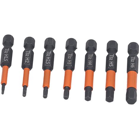 7-teiliges Set mit magnetischen Sechskant-Schraubendrehbits aus Stahl (1/5)