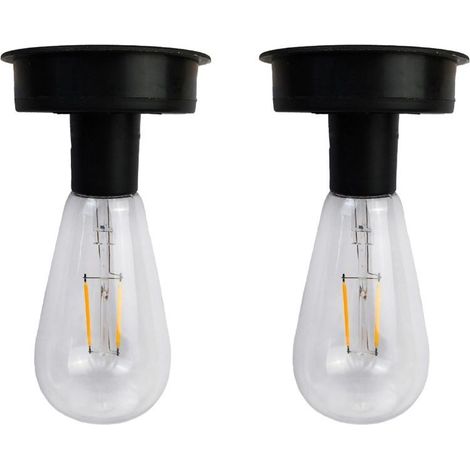 Lot de 2 ampoules LED blanc chaud étanches pour lanternes solaires, faciles à installer et à alimenter pour la décoration de jardin extérieur. (1/5)