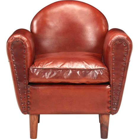 Maison Exclusive - Poltrona a Pozzetto Marrone 77x65x79 cm in Vera Pelle