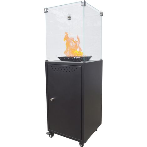 Stufa da Esterno a Gas GPL Effetto Camino 131,6x43,4x43,4 cm 7,3 kW in Acciaio Italkero Etna Nera (1/5)